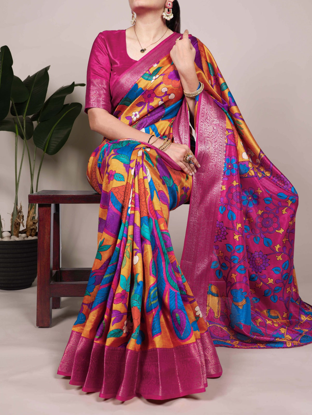 TASAR – The Soul of Silk | Elegant Printed Sarees with Zari Weaving -7047MST