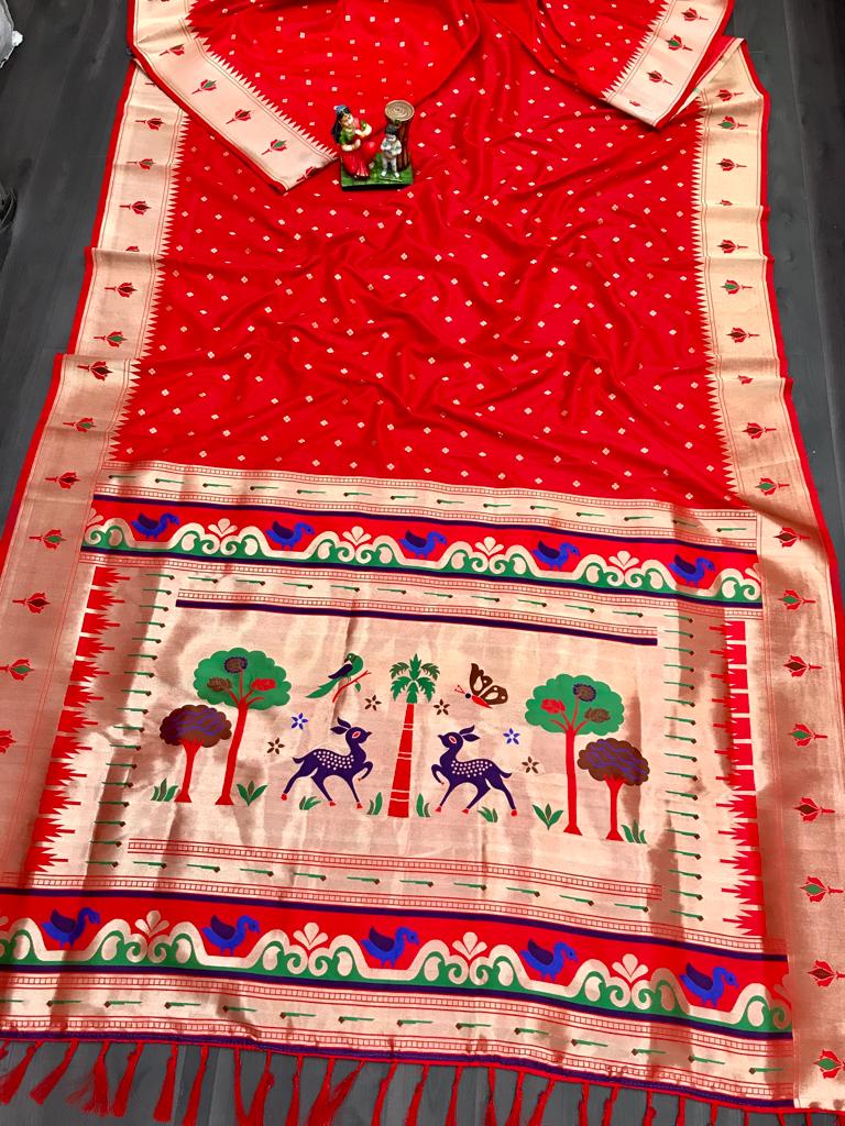 Marigold MG – Soft Kanjivaram Lichi Silk Saree with Zari Butti & Jumkha Pallu MG2