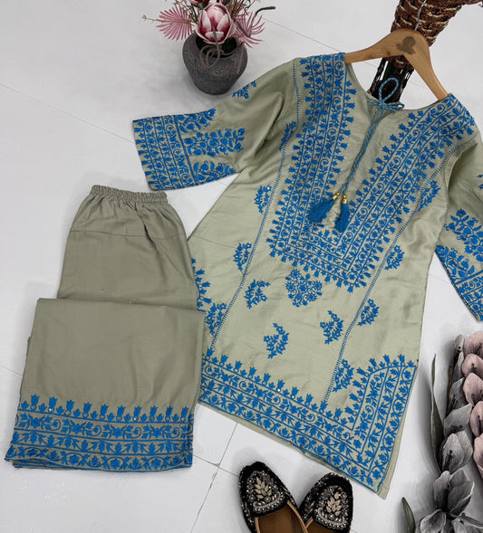 KF-1694 – New Designer Jam Cotton Salwar Suit - Blue