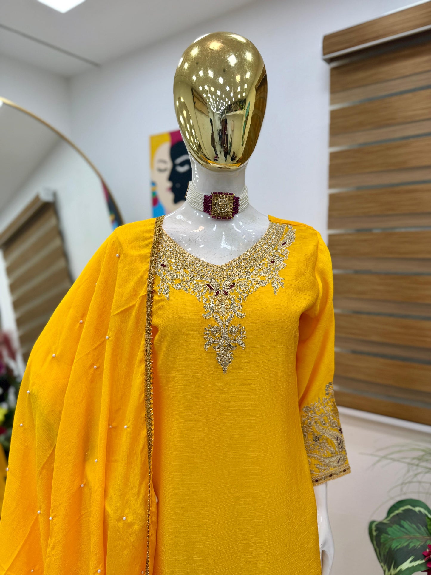Z-9283 – Designer Party Wear Sharara Suit Set - Yellow