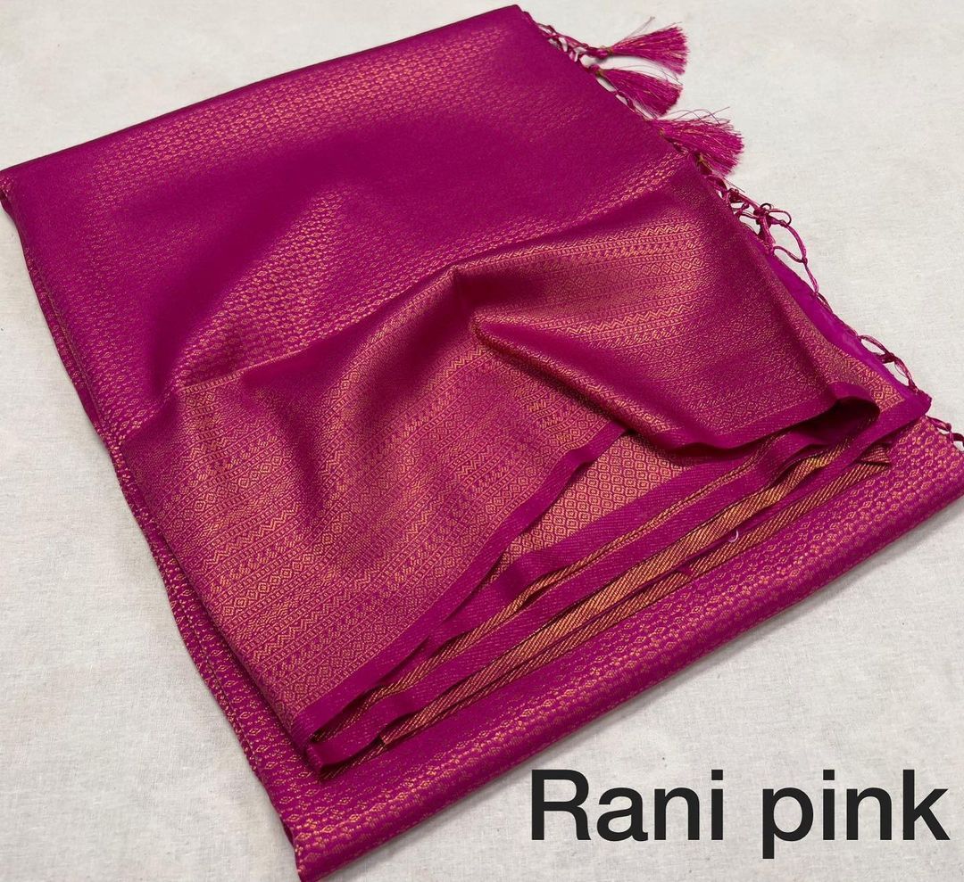 Kubera Pattu Soft Silk Saree – Elegant Jacquard Design - Rani Pink
