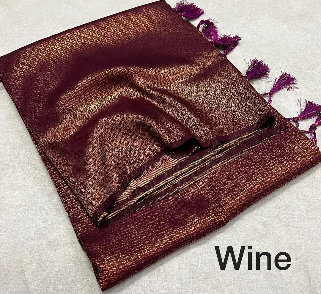 Kubera Pattu Soft Silk Saree – Elegant Jacquard Design - Wine