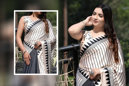 Sudha – Japan Satin Digital Print Saree A2