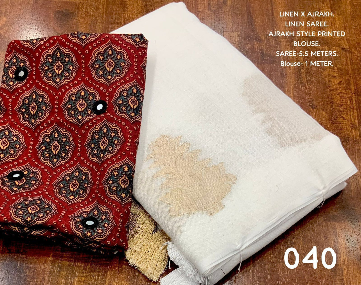 LINEN X AJRAKH – AK-007 White Leaf Edition