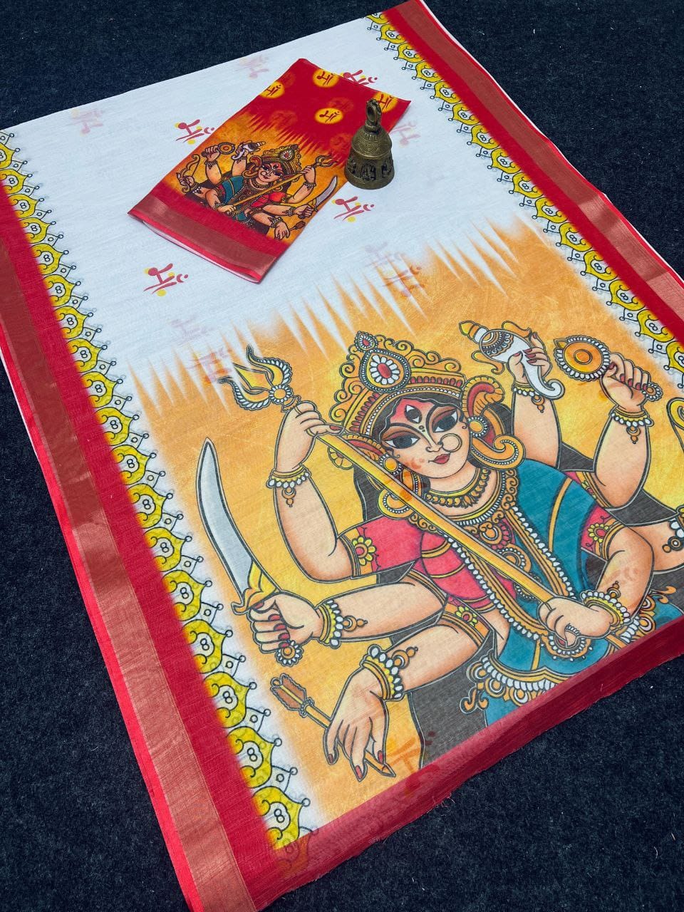 Devika Saree – MG468 | Graceful Linen Saree with Digital Print -A7