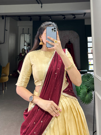 KESARIYA Collection – South’s Signature Weave in a Festive Lehenga Set - CRM