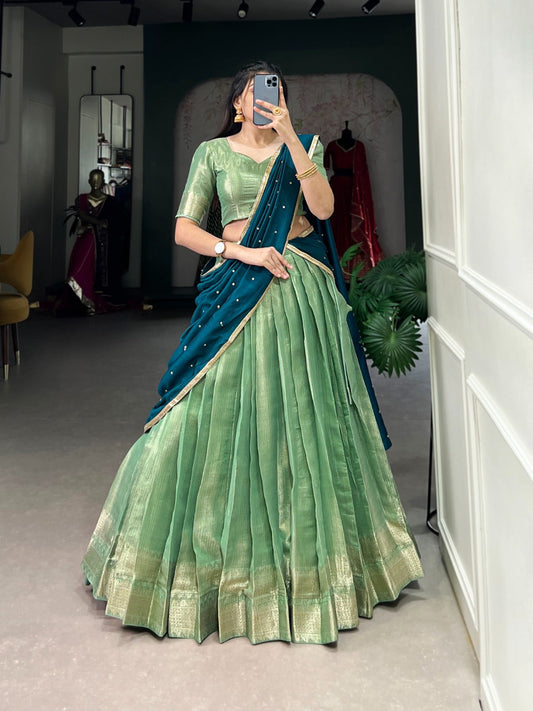 KESARIYA Collection – South’s Signature Weave in a Festive Lehenga Set - PISTA