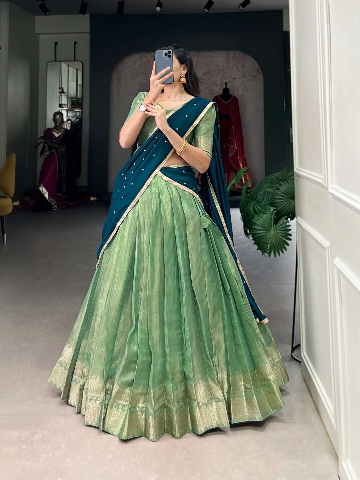 KESARIYA Collection – South’s Signature Weave in a Festive Lehenga Set - PISTA