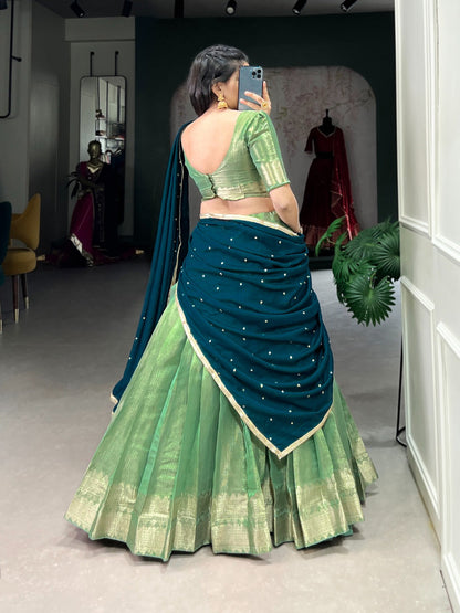 KESARIYA Collection – South’s Signature Weave in a Festive Lehenga Set - PISTA