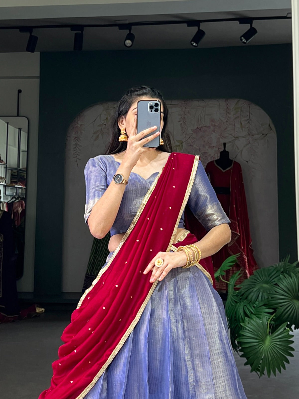 KESARIYA Collection – South’s Signature Weave in a Festive Lehenga Set - BLUE