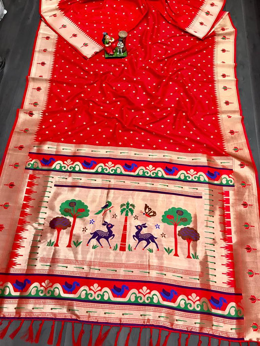 Marigold MG – Soft Kanjivaram Lichi Silk Saree with Zari Butti & Jumkha Pallu MG2