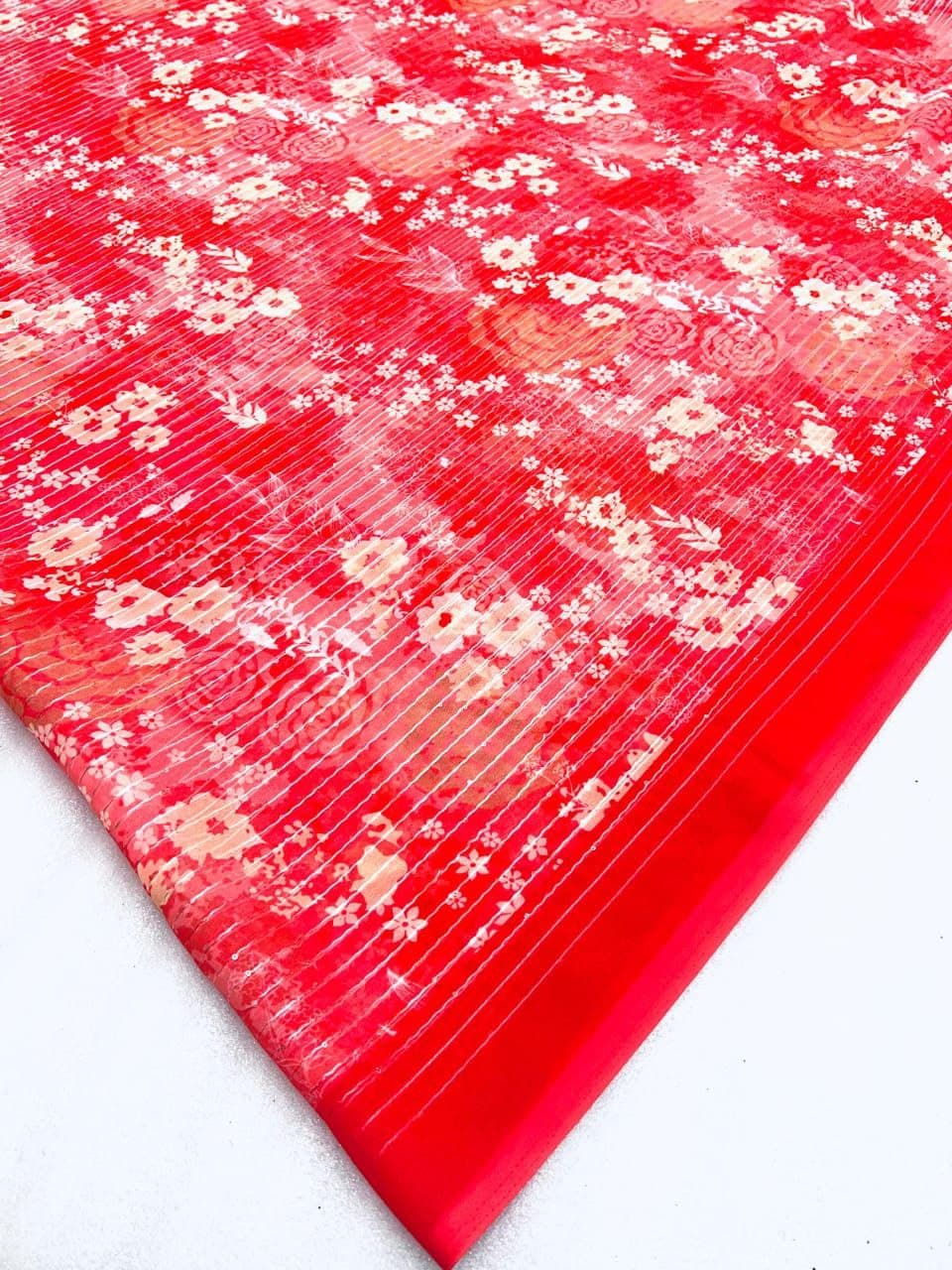 MG528 Georgette Saree with Digital Print & Crochet Sequin Work