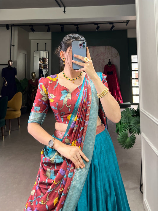 JASPREET – Printed Silk Lehenga Choli Set - LNB1231SLM