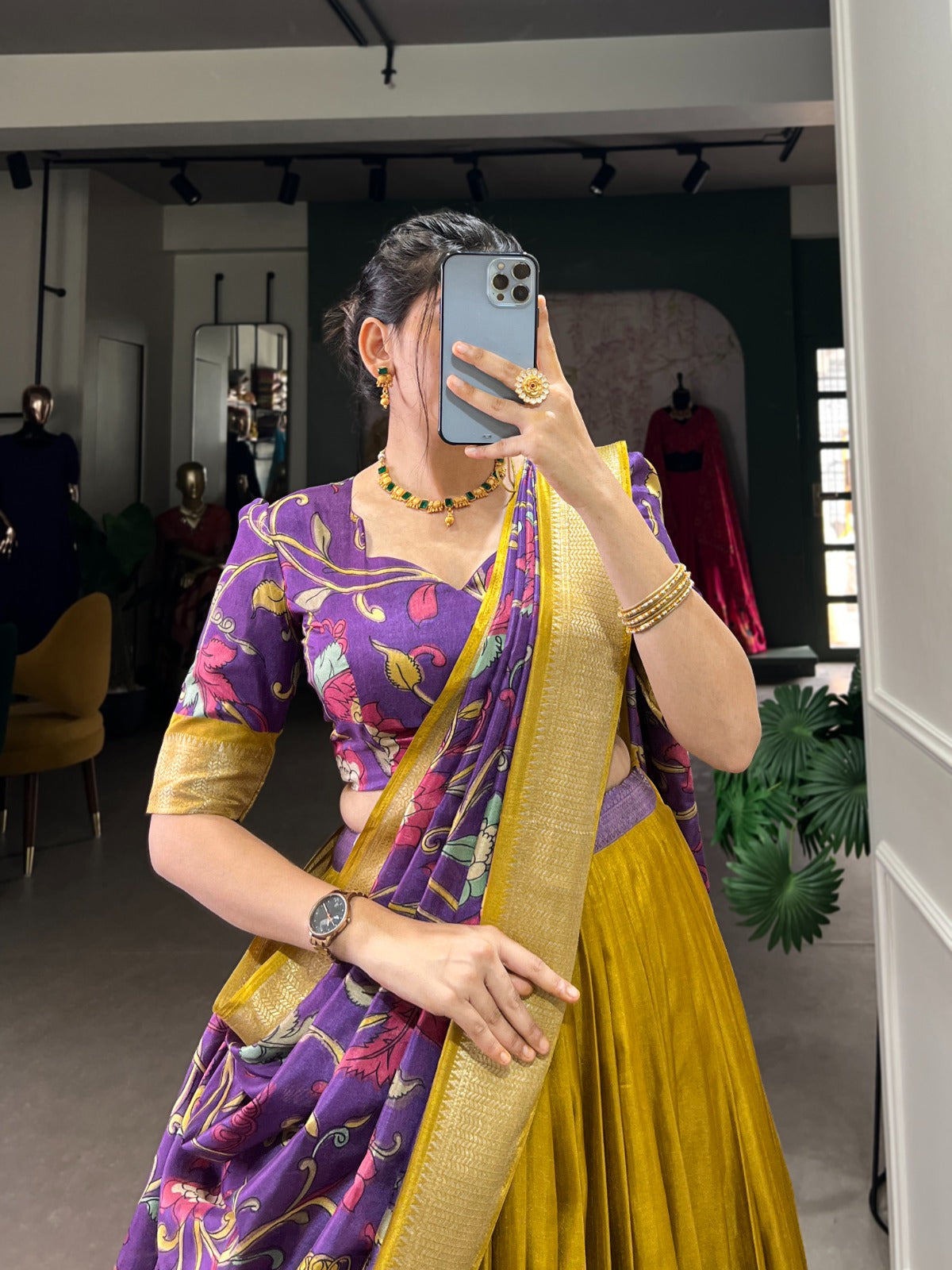 JASPREET – Printed Silk Lehenga Choli Set - LNB1231MST