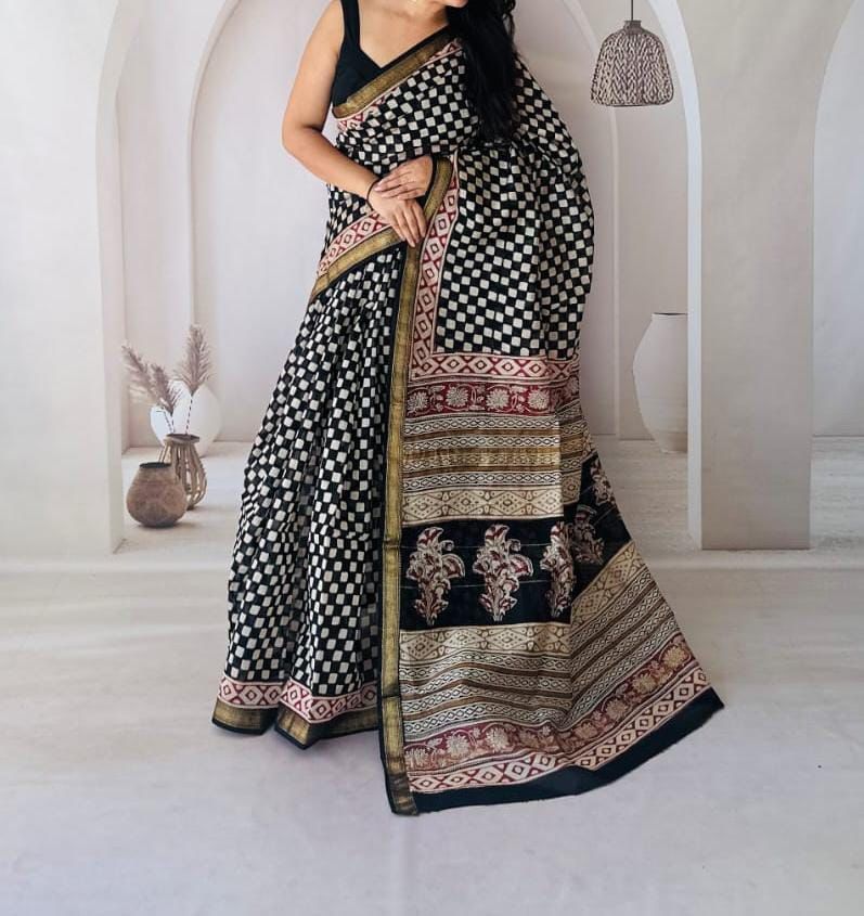 YASHVI – Traditional Cotton Silk Saree with Digital Pallu - A5