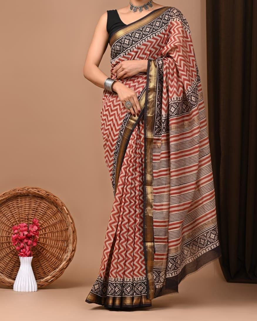 YASHVI – Traditional Cotton Silk Saree with Digital Pallu - A7