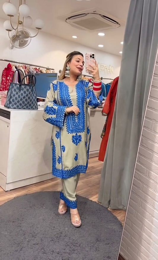 KF-1694 – New Designer Jam Cotton Salwar Suit - Blue