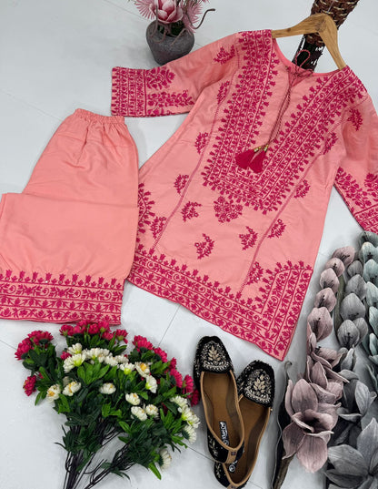 KF-1694 – New Designer Jam Cotton Salwar Suit - Light Pink
