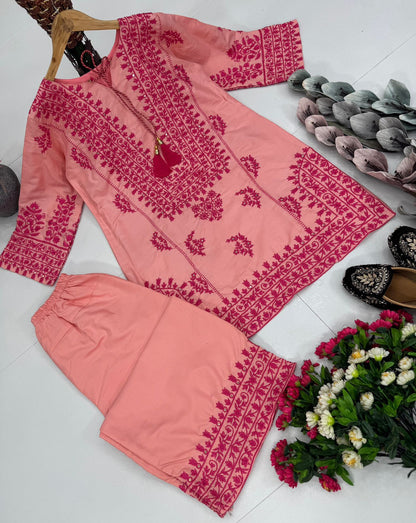 KF-1694 – New Designer Jam Cotton Salwar Suit - Light Pink
