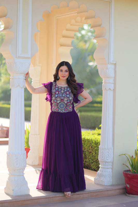 KA-1179 – Readymade Designer Gown Collection - Purple
