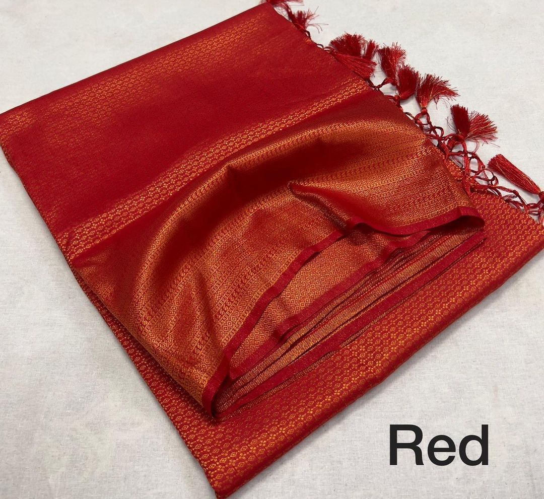Kubera Pattu Soft Silk Saree – Elegant Jacquard Design - Red