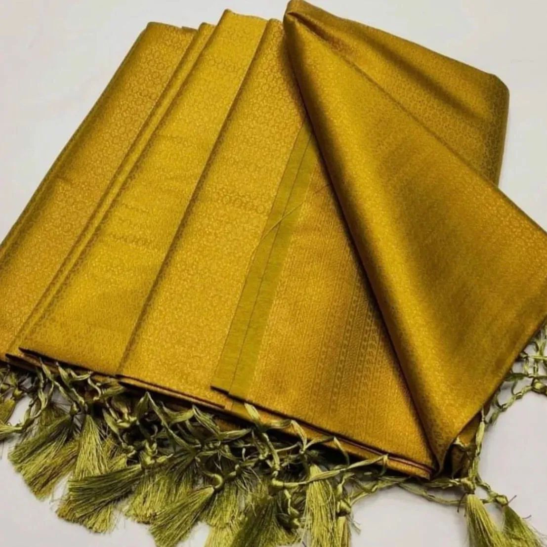 Kubera Pattu Soft Silk Saree – Elegant Jacquard Design - Mustard