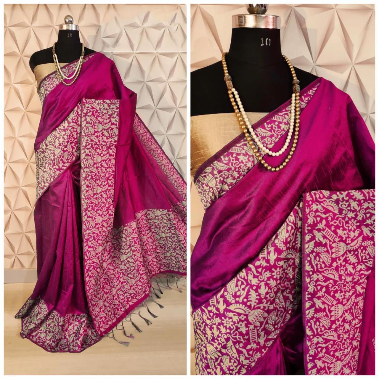Stylish Row Silk Saree Collection - Pink