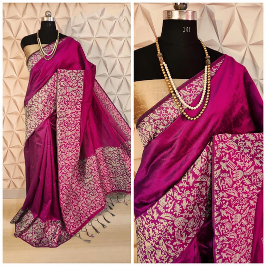 Stylish Row Silk Saree Collection - Pink