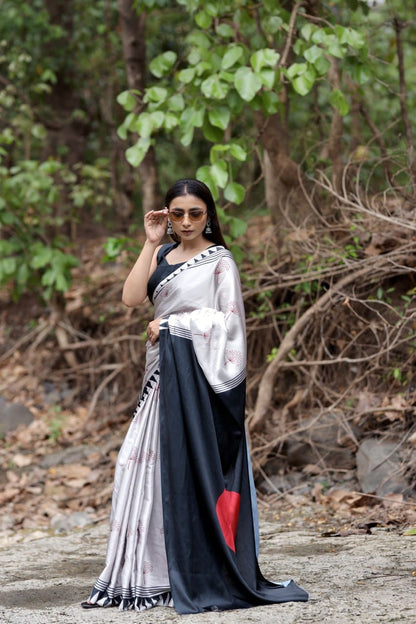 Sudha – Japan Satin Digital Print Saree A1