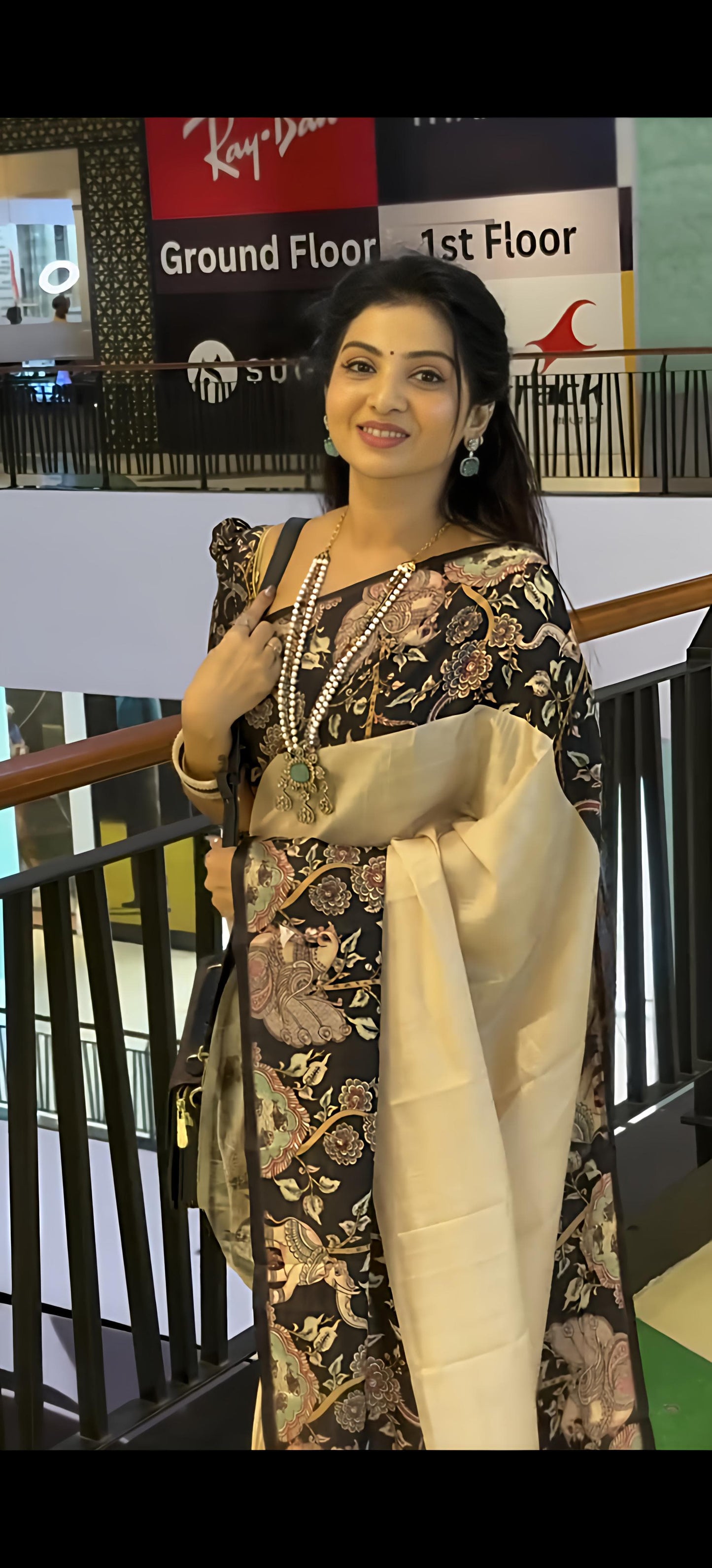 Laxmi Hathi Tussar Silk Saree with Elephant Print